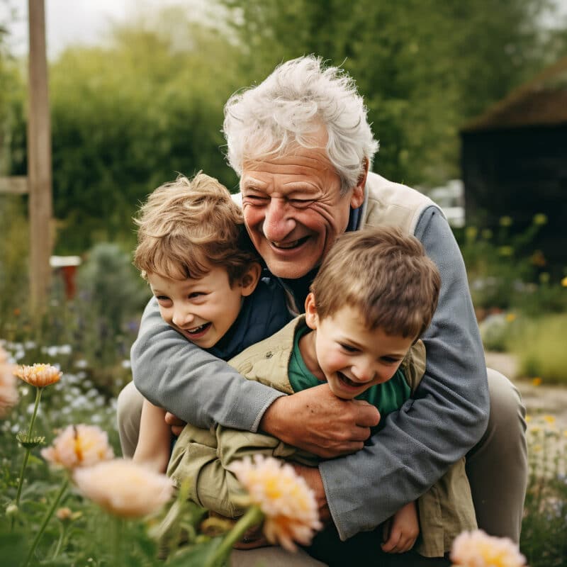 Grandfather with grandsons